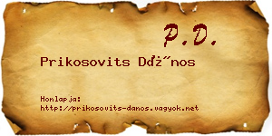 Prikosovits Dános névjegykártya